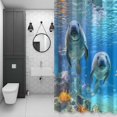 thumbnail image 4 of Summer Marina Life Bathroom Shower Curtain, Ocean Beach Seal Animal Waterproof Washable Soft Bath Curtain for Bathtub Decor with 12 Hooks&Grommet, 48x72 Inch, 4 of 9