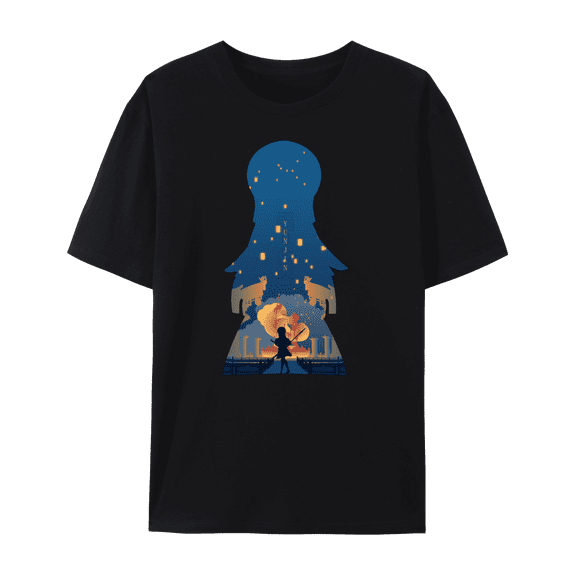 QingYee Genshin Impact Characters Impression Shadow Art Unisex Short Sleeve Crewneck T Shirt