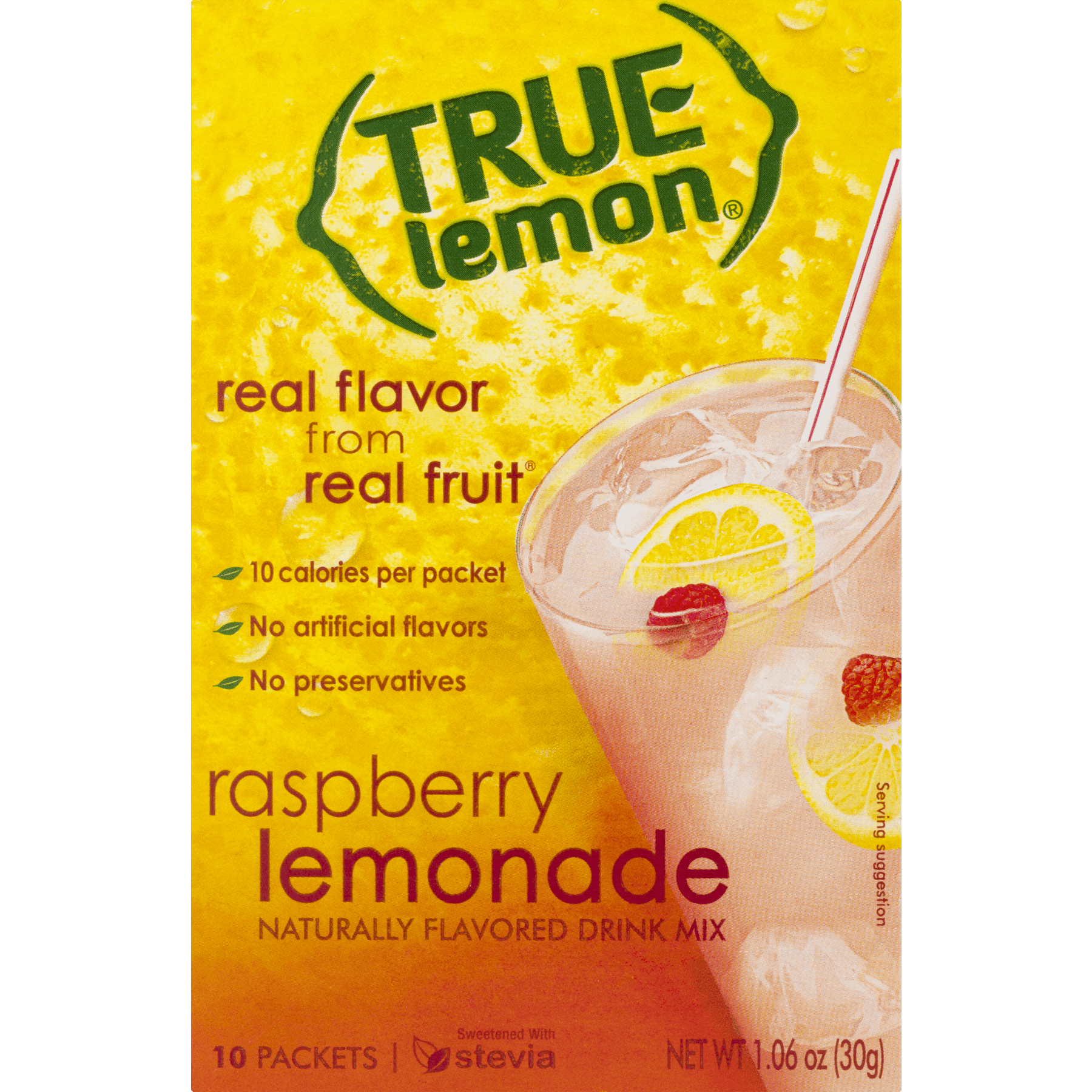 True Lemon Raspberry Lemonade Drink Mix, 1.06 Oz., 10 Count