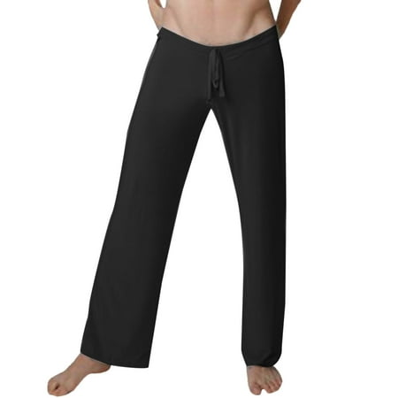 

Mens Pajamas Set Light Solid Color Soft Silky Yoga Home Clothes Pants Home Pants