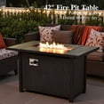 thumbnail image 4 of Ovios 7 Pieces Patio Furniture Conversation Set, Wicker Rattan Outdoor Sectional Sofa with Fire Pit Table and Smart Lighted Table, Navy Blue, 4 of 9