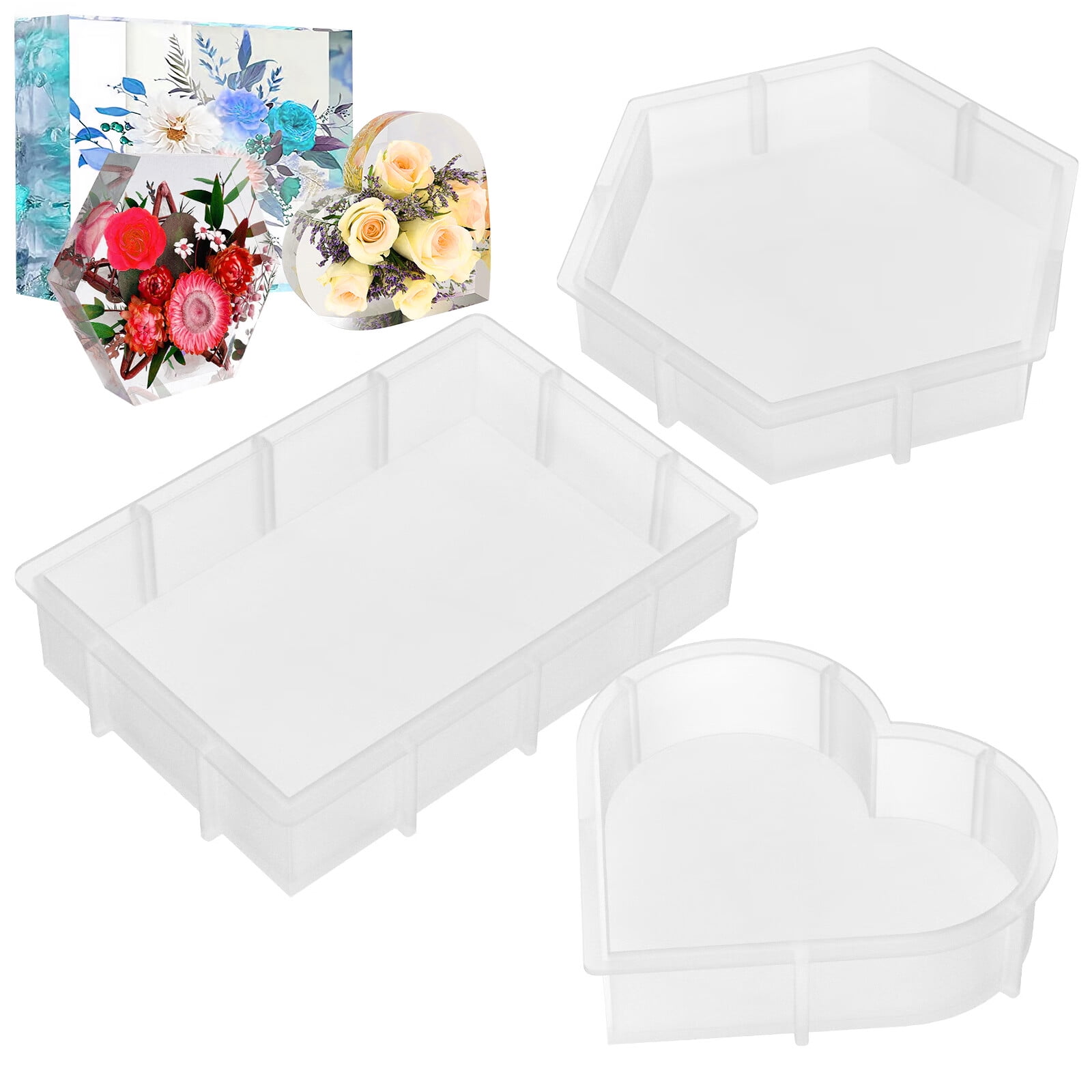 3 Deep Rectangle Block Mold // High Quality Silicone Mold for Resin // Mold  for Floral Preservation 