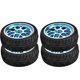 thumbnail image 2 of 4Pcs 1/10 RC Car Wheels Rubber Tires Aluminum Alloy Rims Spare Parts (Blue Concave), 2 of 4