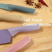 TJ POP Colorful Kitchen Knife Set 6 PCS, Colored Knives Set with Non-Stick Coating, Chef Boxed Knives Set for Cooking, Camping, Travel, Picnic, BBQ and RV