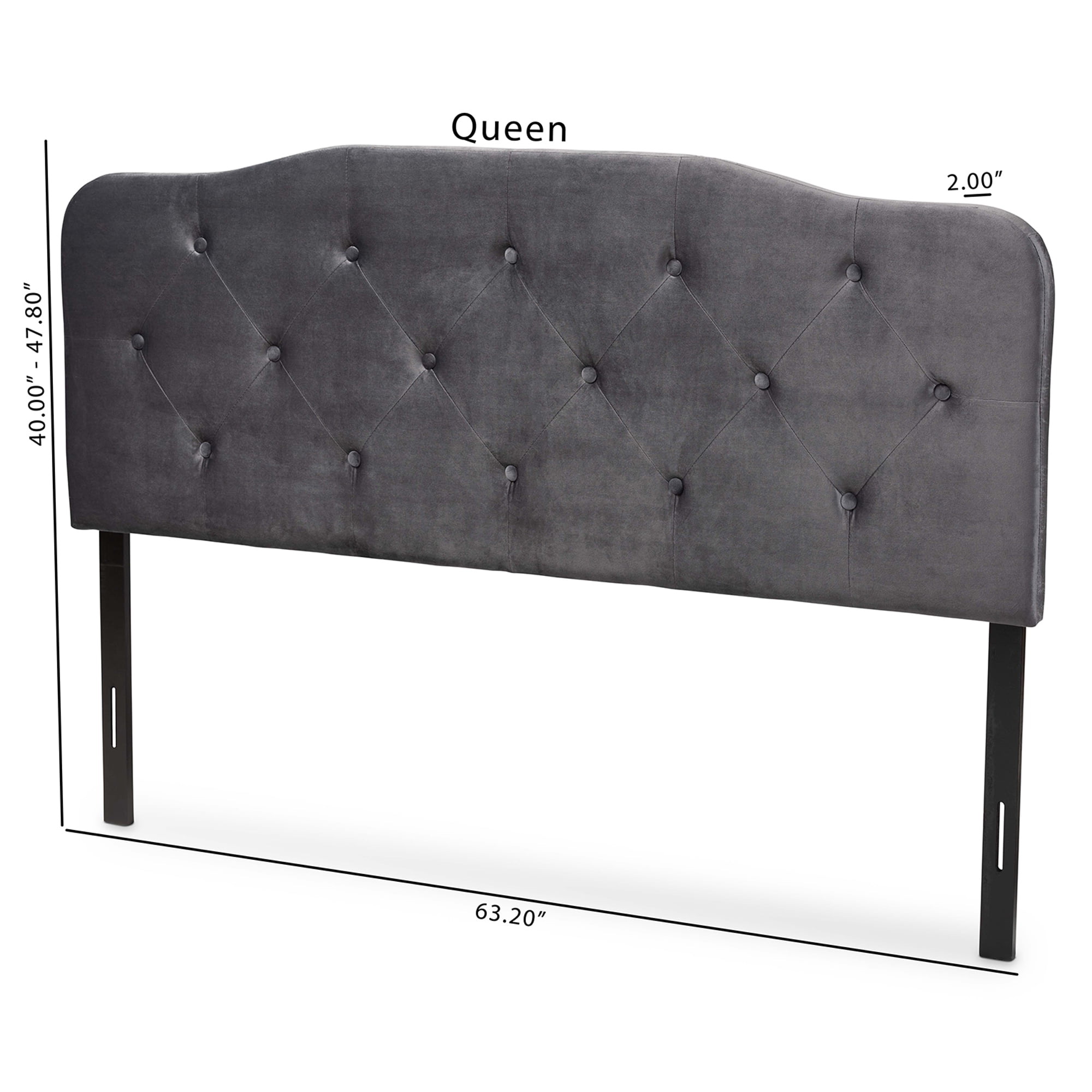 Baxton Studio Gregory Modern and Contemporary Grey Velvet Fabric Upholstered King Size Headboard
