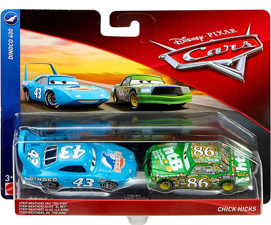 3pcs Disney Pixar Cars Dinoco Mcqueen Chick Hicks King Diecast Model Toy Car 