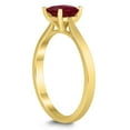thumbnail image 2 of SZUL Women's Square Princess Cut 5MM Ruby Solitaire Ring in 10K Yellow Gold, 2 of 4
