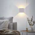 thumbnail image 2 of Accesorios de iluminación de pared modernos de plástico blanco, lámpara de pared arriba y abajo para interiores y exteriores para pasillos de pasillo de sala de estar, dormitorio, blanco cál, 2 of 5