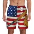 thumbnail image 3 of Uemuo American Flag And Baseball Pattern Mens Swim Trunks Quick Dry Board Shorts with Mesh Lining, Stretch Beach Shorts Quick Dry No-Chafing Board Shorts-Large, 3 of 9