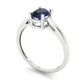 thumbnail image 2 of 1 ct Oval Cut Simulated Blue Sapphire Solitaire 18K White Gold Womens Engagement Ring, 2 of 5