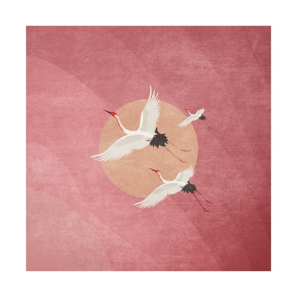 Trademark Fine Art Emel Tunaboylu Flying Cranes Canvas Wall Art