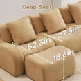 thumbnail image 5 of Boneless Cloud Couch Modular Sectional Sofa, 115.3" Comfy Teddy Fabric 3 Seater Sofa, Deep Seat Sectional Couches for Living Room, Modern Small Couches for Small Space, No Assembly Couch, Camel, 5 of 11