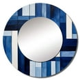 thumbnail image 2 of Designart "Sapphire Symmetry in Blue and White I" Abstract Shapes Round Mirror Wall Decor Modern - Large Blue Round Office Mirror - Round Mirror - 23" x 23", 2 of 6