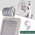 thumbnail image 3 of Office Chair, High Back Desk Chair Ergonomic Mesh Computer Chair with Headrest and PU Arms, Gray, 3 of 7