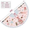 thumbnail image 3 of Pink Nutcracker Sweets 48" Christmas Tree Skirt, Large Tree Mat Base Cover for Xmas Festive Holiday Party Ornaments Decoration, 3 of 6