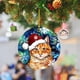 thumbnail image 3 of Colgante de perro y gato para decoración de Navidad, 1 piezas, árbol de Navidad de dibujos animados, colgante de mochila de coche, suministros festivos para el hogar y fiesta, 3 of 4
