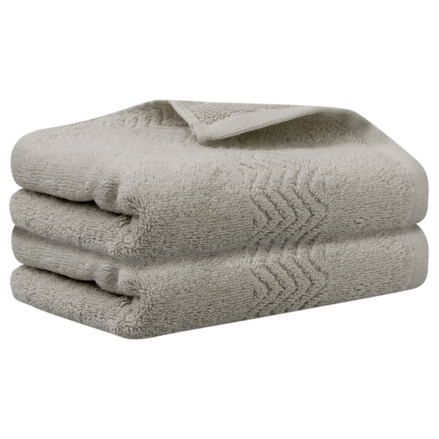 Toallas de mano de 2 paquetes de patrón de textura de ola REGALWOVEN, toallas de algodón altamente absorbentes para hoteles, spa Caqui 13" x 30"