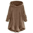 thumbnail image 1 of Womens Cardigan Plus Size Button Plush Tops Hooded Loose Cardigan Wool Coat Winter Jacket Navy Xl, 1 of 5