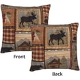 thumbnail image 3 of Set of 2 Square 20x20 inch Retro Brown Throw PillowCovers Rustic Lodge Bear Moose Decorative Throw Pillowcase for Home Sofa Soft Velvet Cushion Cases (50x50 cm) House Cabin Pine Nut, 3 of 4