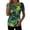 Z03 Green, variant on Erwazi Women's Short Sleeve Printed Blouse Zip V Neck Trendy Relax Fit Pullover Summer Casual Tops