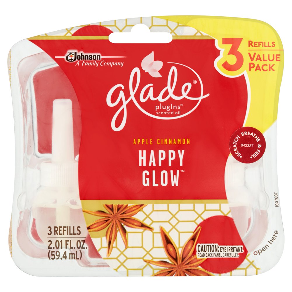 Glade Plug In Refill, Apple Cinnamon, 2.01 Fl. Oz. (Pack of 3