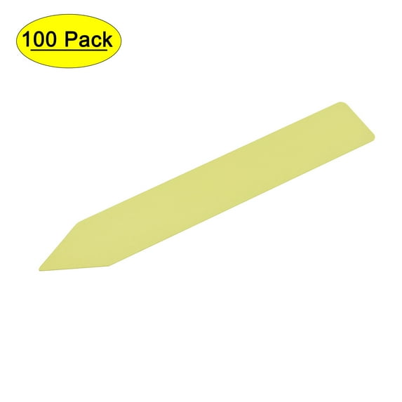 PVC Plant Label Stakes 15 x 2.5cm Water Resistant for Garden Tag Yellow 100 Pack