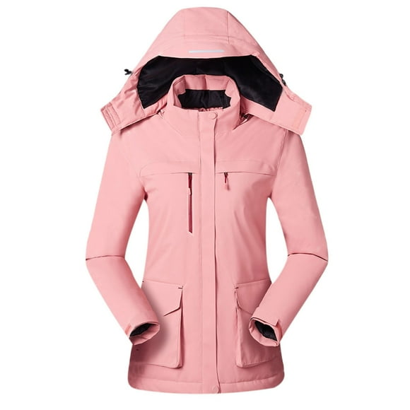 DondPO Puffer Jacket Womens Women's Causal Heated Coat wirh 3 Heating 4 Heating Neck Heating Jacket Washable (Batteries Not Included) Furry Jacket Winter Jackets for Women Pink 3XL Clearance!