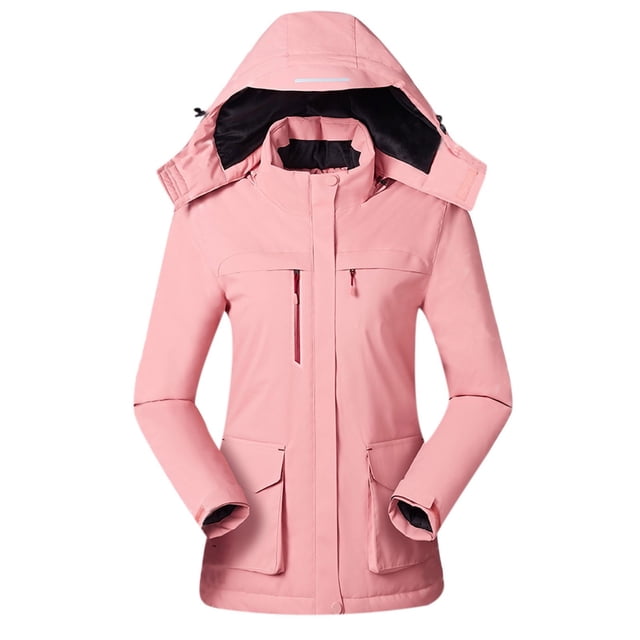 WEIYLL Vestes d'Automne pour Femmes 2025 Chauffantes pour le Cou Lavables (Piles Non Incluses) Manteaux d'Hiver Roses Taille TG