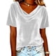 thumbnail image 1 of Camisas de Color Sólido para las Mujeres Plisados Estirables Puños V-Cuello Suéter de Moda, Camisas de Manga Larga de las Mujeres para el Hogar Y el Uso Diario, 1 of 5