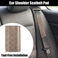 thumbnail image 2 of Motoforti 4 Pcs Velvet Car Shoulder Seatbelt Pad Covers Universal Khaki 27.5x6.5cm, 2 of 7