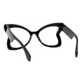 thumbnail image 3 of Women's Eyeglasses Oversized Fashion Butterfly Shape UV400 Black, Clear, 3 of 4
