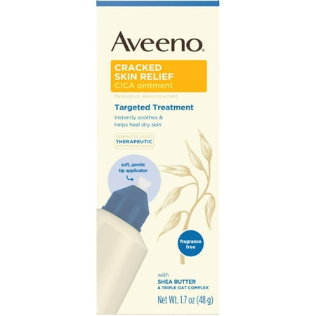 2 Pack - AVEENO Cracked Skin Relief CICA Ointment with Shea Butter and Triple Oat Complex,Skin Protectant for Dry and