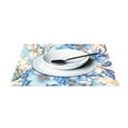 thumbnail image 3 of Lily Flowers Blue 4 PCs Placemats Set Linen Non-Slip Table Mat Rectangular Washable for Dining Kitchen Party 12"x18", 3 of 8