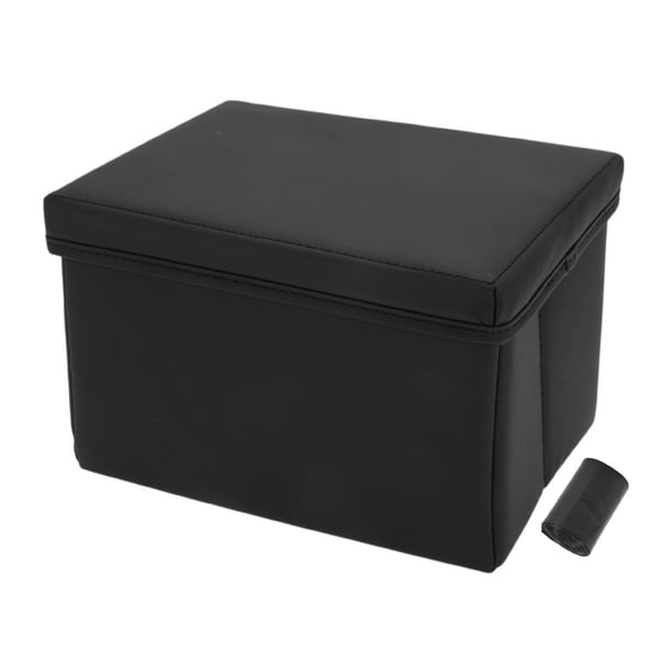 Bote de basura para automóvil Unique Bargains 1 Pc Bolsa de basura Bote de basura de cuero sintético para el asiento del medio Negro 1 Pcs (L)