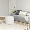 thumbnail image 2 of HOMCOM Round Storage Ottoman Coffee Table with Flip Top Tray, Cream White, 2 of 8