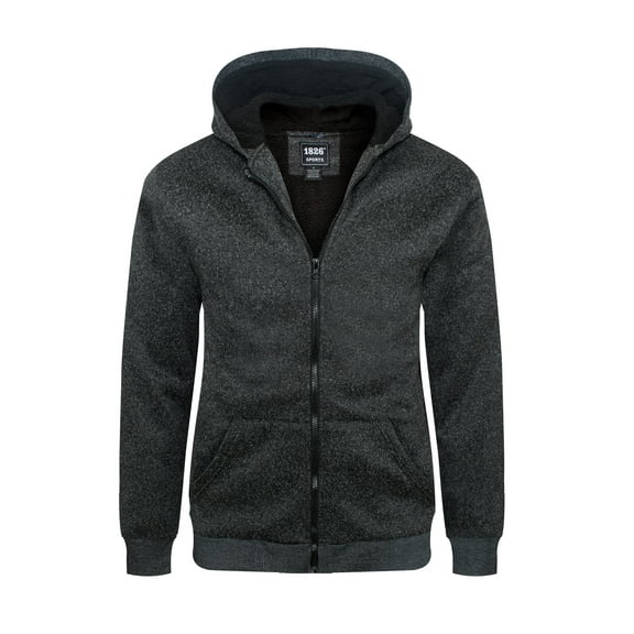 1826 Mens Melange Fleece Hoodies with Sherpa Lining
