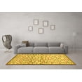 thumbnail image 3 of Ahgly Company Machine Washable Indoor Round Abstract Yellow Contemporary Area Rugs, 8' Round, 3 of 4