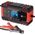 thumbnail image 1 of 12V/24V 8A Intelligent Battery Charger, Battery Charger Maintainer and Automatic Repair Portable Function with LCD Display, for Car Motorcycle Truck, 1 of 5