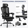 thumbnail image 2 of Qinaqin Negro Ergonómico cm de Alturaigh-Back Oficina Chair con Footrest y Ajustable Lumbar Support para E x ecutive Profundidadsks, 2 of 7