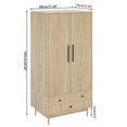 thumbnail image 3 of LUCKYELF Armoire Wardrobe Closet, Wardrobe Storage Cabinet with Drawer, Freestanding Cloest Clothes Cabinet for Bedroom, Wood Color, 3 of 8