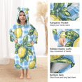 thumbnail image 3 of FORMRS Wearable Blanket Hoodie with Sleeves for Kids Cozy Flannel Sweatshirt, Cartoon Plaid Lemon, 3 of 7