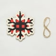 thumbnail image 2 of Ensemble d'Ornements de Noël Classiques Rouges Décorations en Bois Motif à Carreaux Cloches Flocons de Neige Design de Sapin de Noël Pendentifs Suspendus Polyvalents Étiquettes-Cadeaux en Bois Durables 1 Pce Env. 40 g, 2 of 3