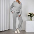 thumbnail image 2 of Valentine's Day Sweatsuits Women 2 Piece Outfit Jogger Set Sweatshirt Top and Loose Fit Wide Leg Pants Tracksuit Set Trouser Suit Casual Fitness Set Sports Suit, 2 of 5