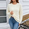 thumbnail image 5 of Zxlsdmn Sweater for Women Trendy Cable Knit Pullover Sweaters Casual Long Sleeve Drop Shoulder Solid Color Sweater Comfy Fall Winter Holiday Going Out Clothes M, 5 of 9