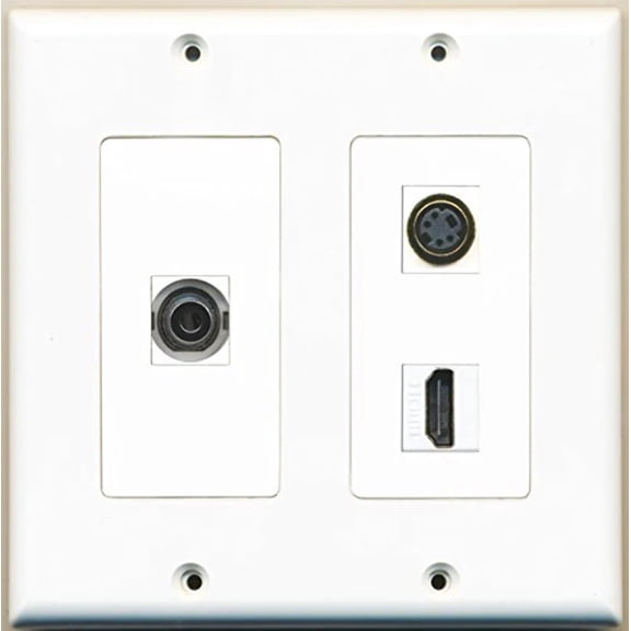 RiteAV - 1 Port HDMI 1 Port S-Video 1 Port 3.5mm - 2 Gang Wall Plate