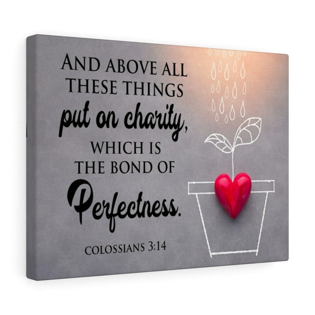 Scripture Walls Perfectness Colossians 3:14 Scripture Bible Verse Canvas Christian Wall Art Ready to Hang Unframed