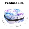 thumbnail image 2 of Sanitary Napkin Storage Bag for Girls Women, Portable First Period Pads Bag Tampons Holder Girls Travel Makeup Bag, Large Capacity Purple and Blue Marble Watercolor Pattern, 2 of 6