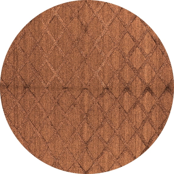 Ahgly Company Indoor Round Oriental Orange Industrial Area Rugs, 6' Round
