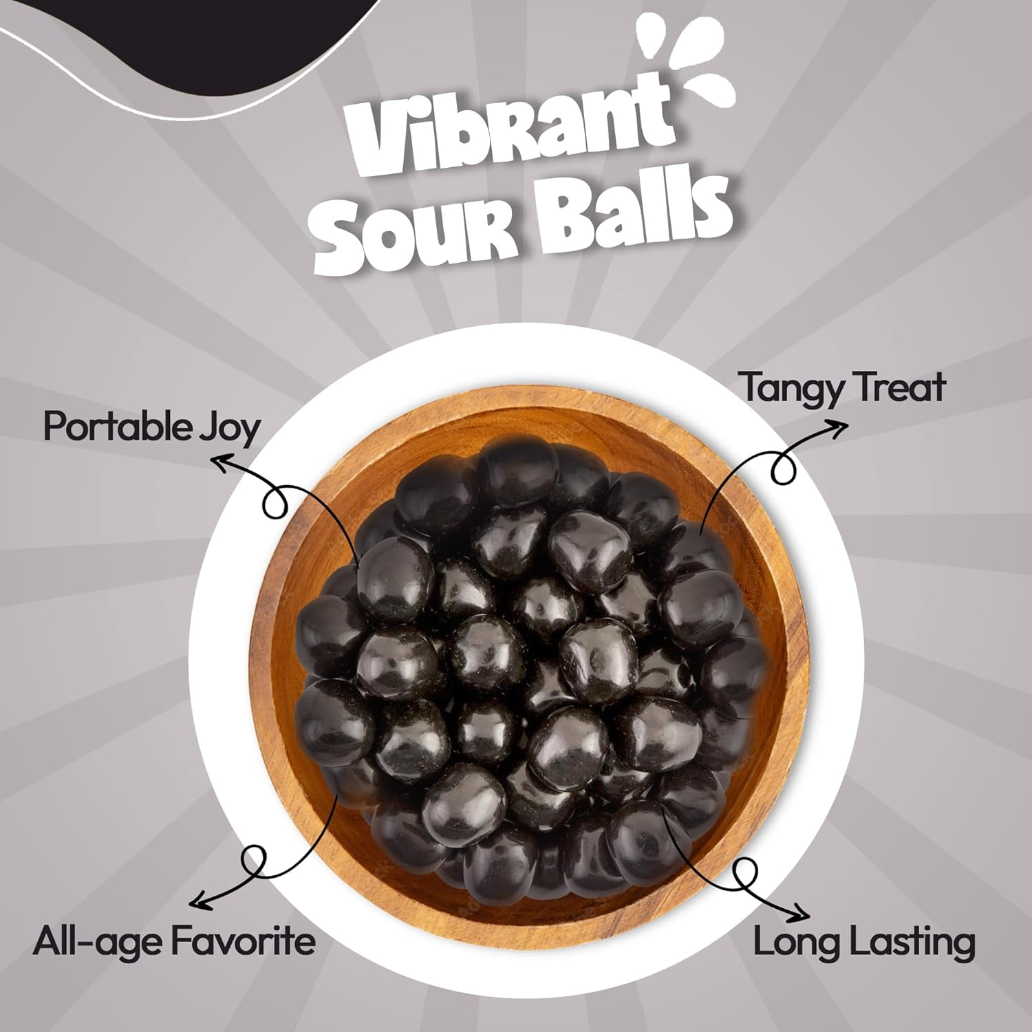 NY Spice Shop Assorted Black Cherry Sour Balls - 5 Pound - Healthy Snacks - Bulk Candy Balls - Assorted Candy Sour Balls