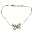 thumbnail image 2 of 18K Yellow Gold in line Flat design open Butterfly  bracelet 7 inches with extra rings starting at 6.50 inches, 2 of 3